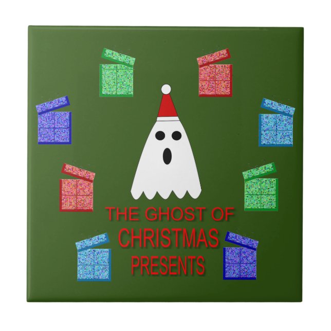 The Ghost of Christmas Presents Funny Ceramic Tile (Front)