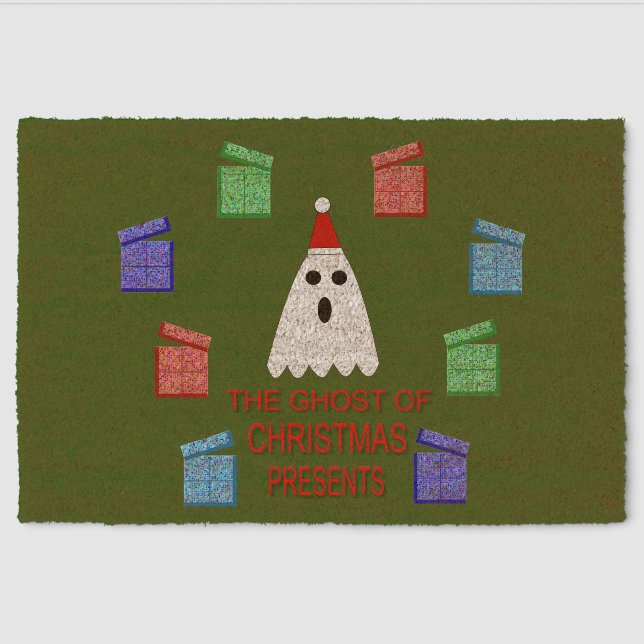 The Ghost of Christmas Presents Funny Fiber Doormat (Front)