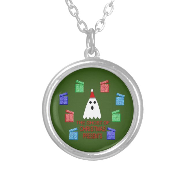 The Ghost of Christmas Presents Funny Silver Plated Necklace (Front)