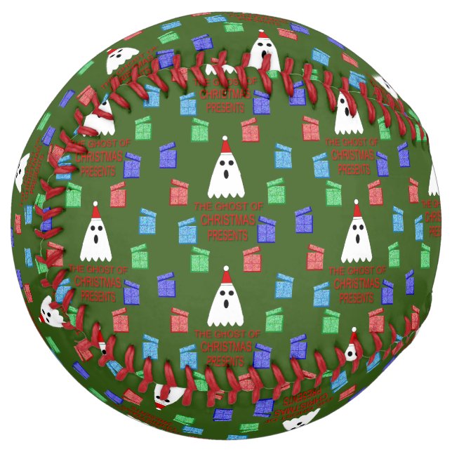 The Ghost of Christmas Presents Funny Softball (Front Left)