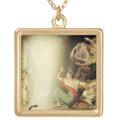 The Ghost of Clytemnestra Awakening the Furies 17 Gold Plated Necklace