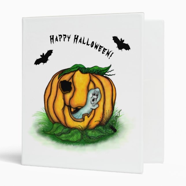The Ghost of Halloween , Bat , Ghost and Spider 3 Ring Binder (Front/Inside)