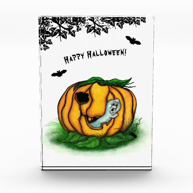 The Ghost of Halloween , Bat , Ghost and Spider Acrylic Award (Front)