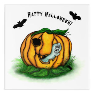 The Ghost of Halloween , Bat , Ghost and Spider Acrylic Print