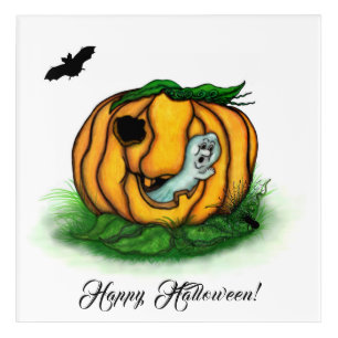The Ghost of Halloween , Bat , Ghost and Spider Acrylic Print
