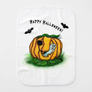 The Ghost of Halloween , Bat , Ghost and Spider Baby Burp Cloth