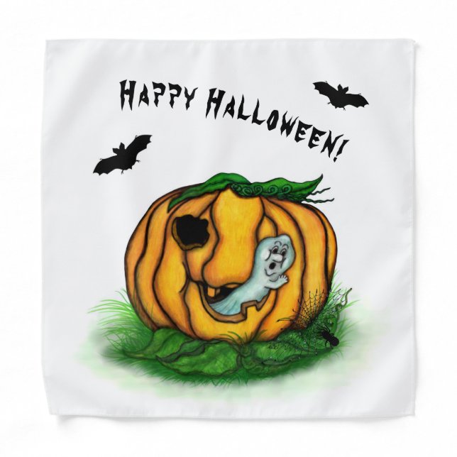 The Ghost of Halloween , Bat , Ghost and Spider Bandana (Front)