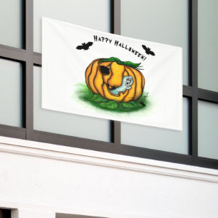 The Ghost of Halloween , Bat , Ghost and Spider Banner