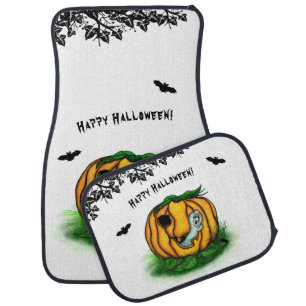 The Ghost of Halloween , Bat , Ghost and Spider Car Floor Mat