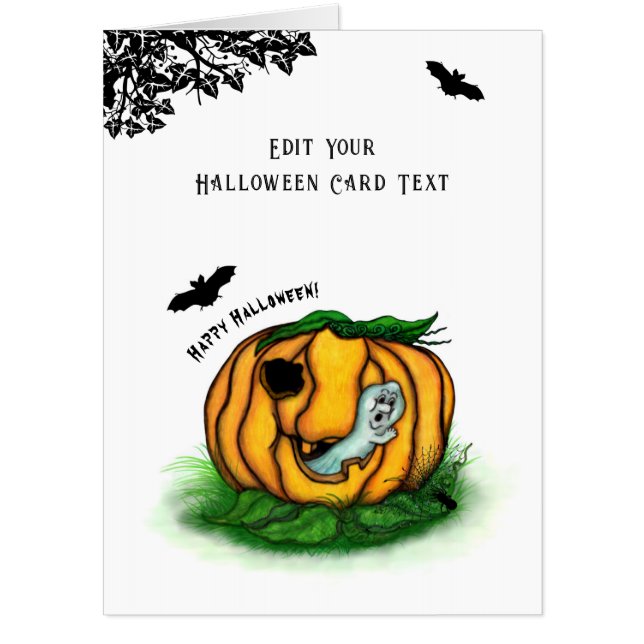 The Ghost of Halloween , Bat , Ghost and Spider Card (Front)