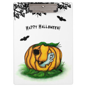 The Ghost of Halloween , Bat , Ghost and Spider Clipboard