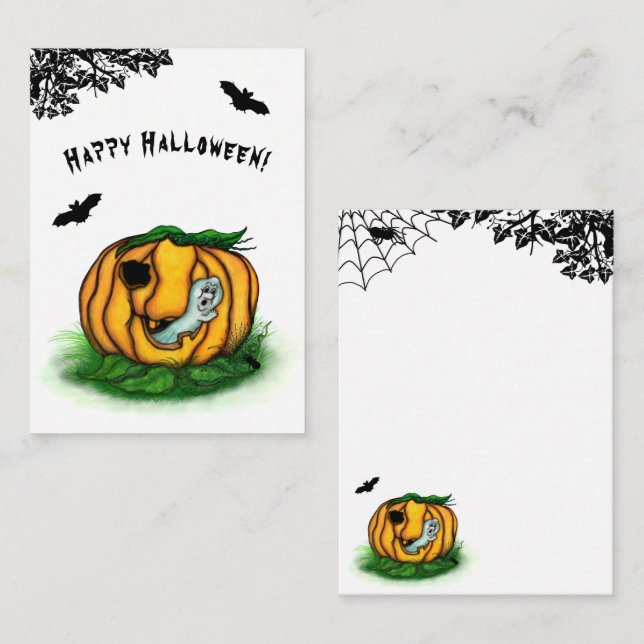 The Ghost of Halloween , Bat , Ghost and Spider Enclosure Card (Front/Back)