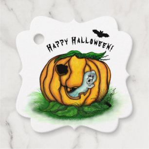 The Ghost of Halloween , Bat , Ghost and Spider Favor Tags