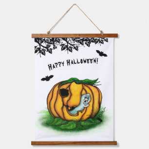 The Ghost of Halloween , Bat , Ghost and Spider Hanging Tapestry