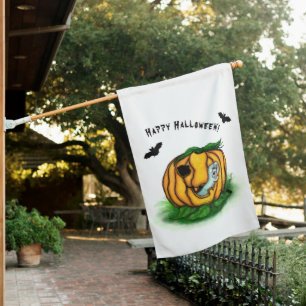 The Ghost of Halloween , Bat , Ghost and Spider House Flag