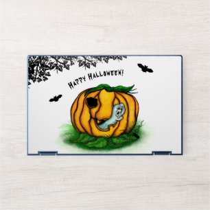 The Ghost of Halloween , Bat , Ghost and Spider HP Laptop Skin