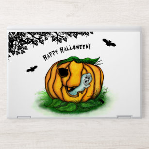 The Ghost of Halloween , Bat , Ghost and Spider HP Laptop Skin