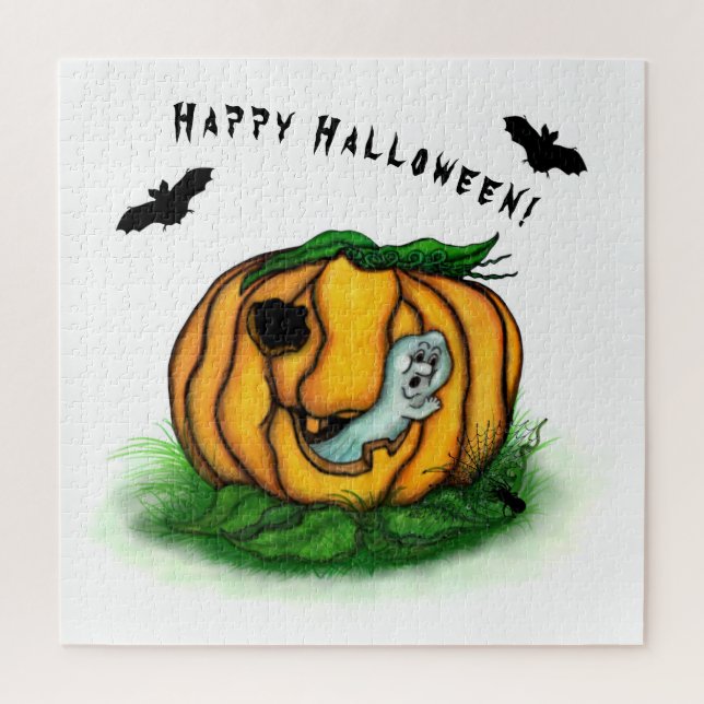 The Ghost of Halloween , Bat , Ghost and Spider Jigsaw Puzzle (Vertical)