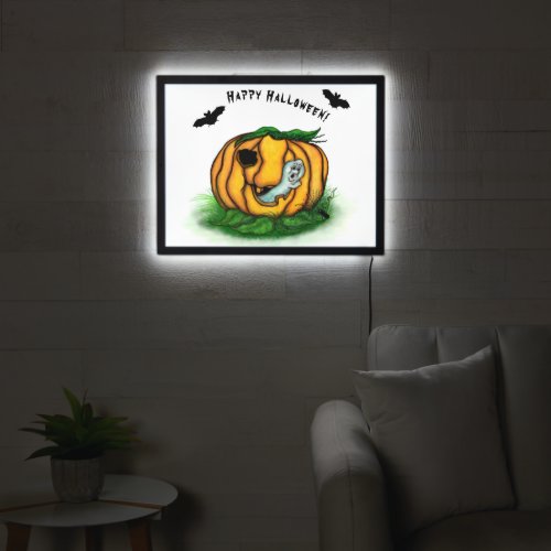 The Ghost of Halloween  Bat  Ghost and Spider LED Sign