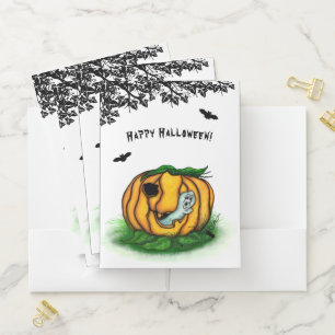 The Ghost of Halloween , Bat , Ghost and Spider Pocket Folder