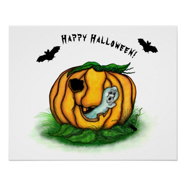 The Ghost of Halloween , Bat , Ghost and Spider Poster (Front)