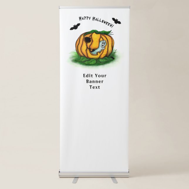 The Ghost of Halloween , Bat , Ghost and Spider Retractable Banner (Front)