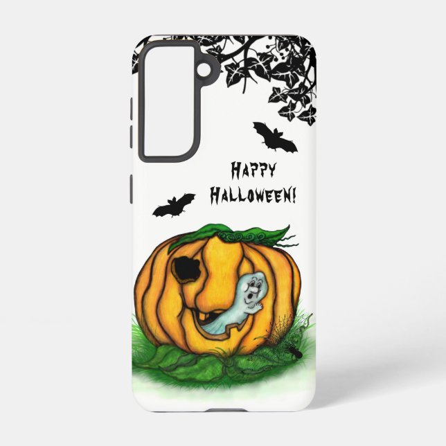 The Ghost of Halloween , Bat , Ghost and Spider Samsung Galaxy Case (Back)