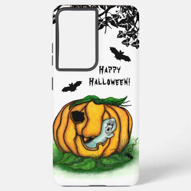 The Ghost of Halloween , Bat , Ghost and Spider Samsung Galaxy Case (Back)