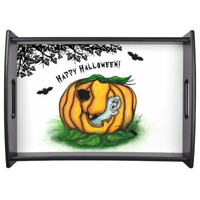 The Ghost of Halloween , Bat , Ghost and Spider Serving Tray (Front)
