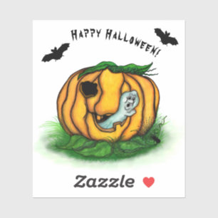 The Ghost of Halloween , Bat , Ghost and Spider Sticker