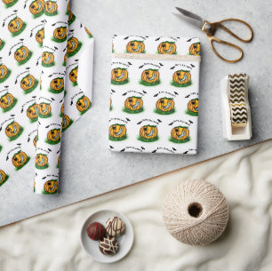 The Ghost of Halloween , Bat , Ghost and Spider Wrapping Paper