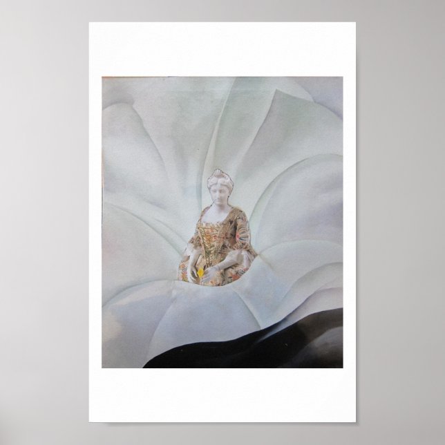 The Ghost of the Flower - collage art Poster (Front)