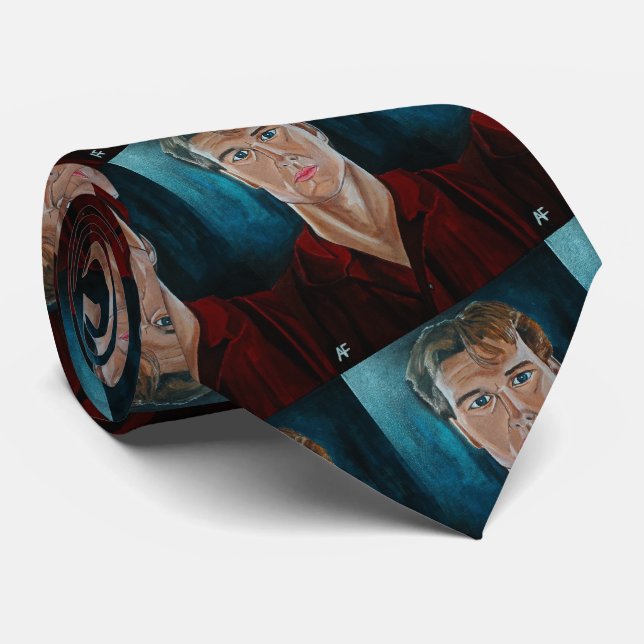 The Ghost Painting by Alfred Fox Neck Tie (Rolled)