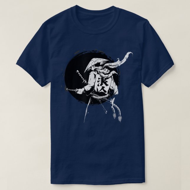 The Ghost Samurai Warrior Anime Manga Bushido  T-Shirt (Design Front)