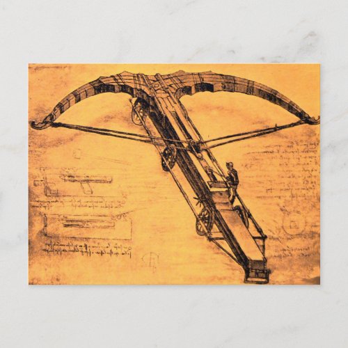 THE GIANT CROSSBOW Antique Parchment Postcard