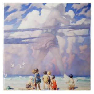 “The Giant” Fairy Art by NC Wyeth Ceramic Tile