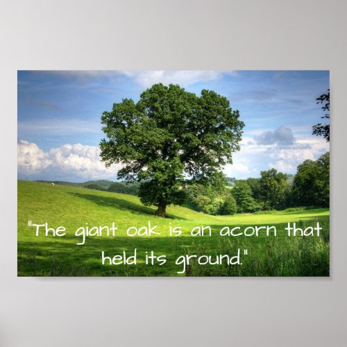  The giant oak is an acorn that held its ground Poster