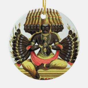 The Giant Ravana (colour litho) Ceramic Ornament