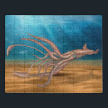 THE GIANT SQUID JIGSAW PUZZLE<br><div class="desc">Sea creatures big and small spurn legends about them all, but the one we truly dread is that giant squid lurking beneath the waves ready to sink ships and leave so many sailors dead. Dedicated to those who have a fond interest in the Krakin hiding in the sea, this image...</div>