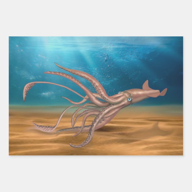 THE GIANT SQUID WRAPPING PAPER SHEETS (Front)