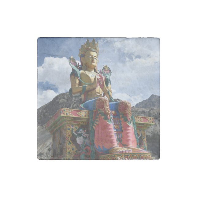 The giant statue of Maitreya Buddha Stone Magnet (Front)