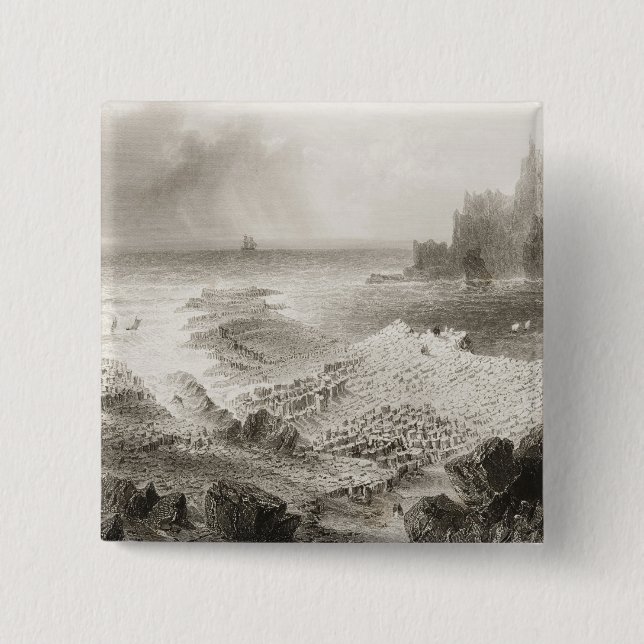 The Giant's Causeway from above Pinback Button (Front)