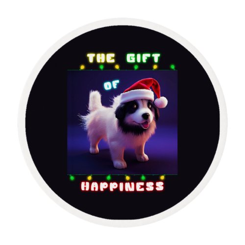 The Gift Of Happiness Puppy 25 December Christmas Edible Frosting Rounds