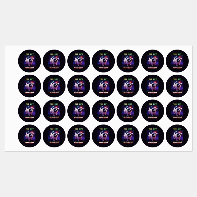 The Gift Of Happiness Puppy 25 December Christmas Labels (Sheet)