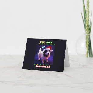 The Gift Of Happiness Puppy 25 December Christmas Letterpress Thank You Card