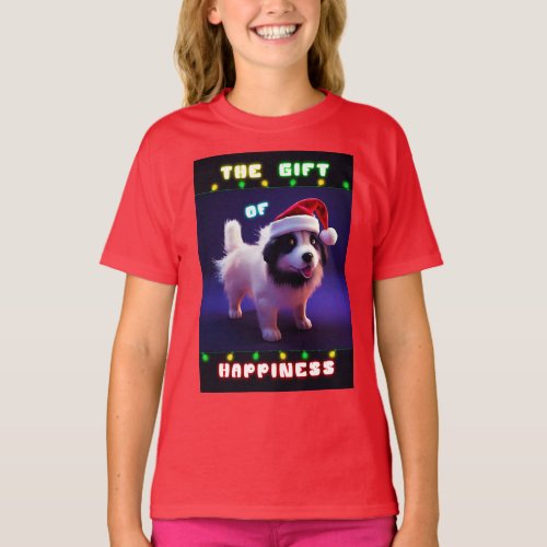The Gift Of Happiness Puppy 25 December Christmas T_Shirt