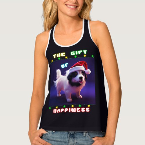 The Gift Of Happiness Puppy 25 December Christmas Tank Top