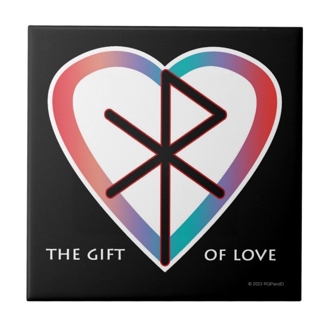The Gift of Love Bindrune Ceramic Tile (Front)