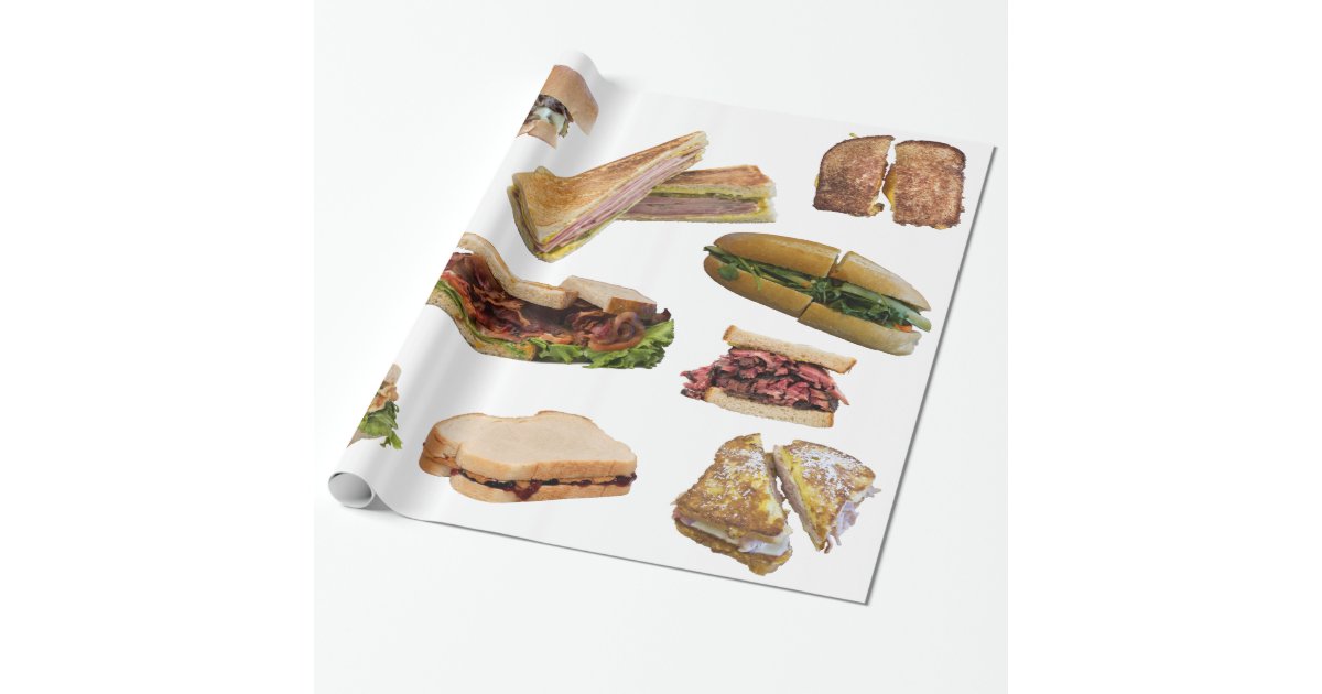 The Gift of Sandwiches Wrapping Paper Zazzle