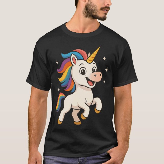 The Giggling Rainbow Unicorn girl T-Shirt (Front)
